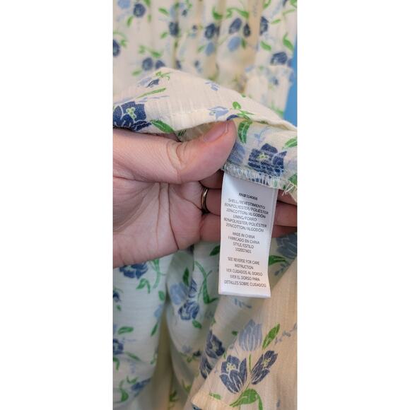 Sweet Baby Jamie Ivory Floral Print Tiered 3/4 Sleeve Midi Dress Size Medium - Picture 13 of 15